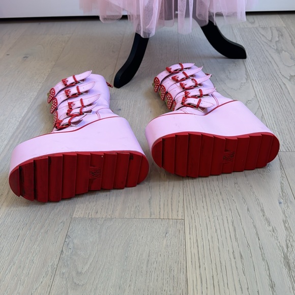 YRU Pink Strawberry Festival Platform Boots - Picture 5 of 7